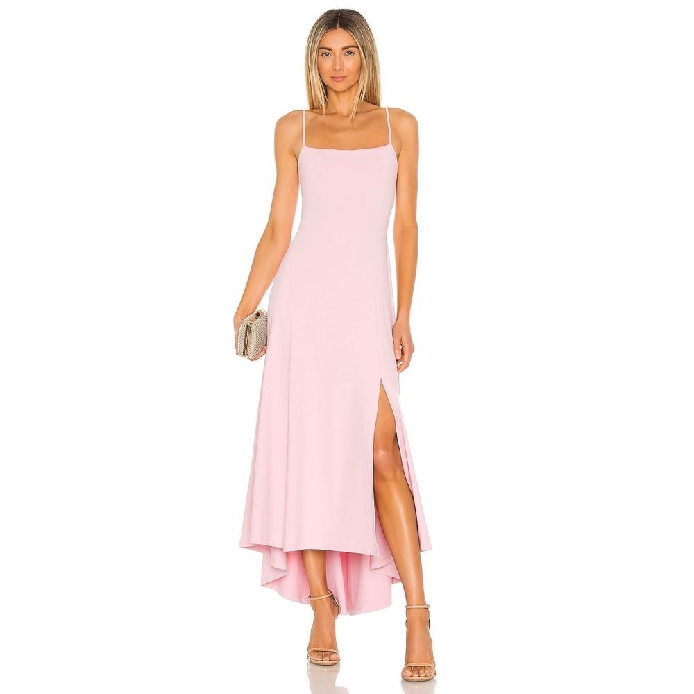New *FLAW* Susana Monaco Thin Strap Maxi Dress Pink Cashmere S REVOLVE $198